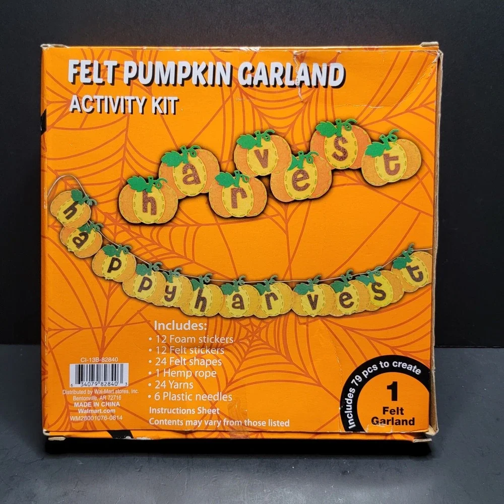 Felt Pumpkin Garland Activity Set Crafts Halloween